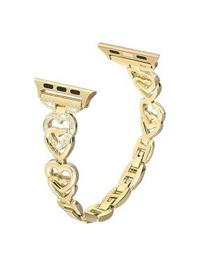 NEW thinestone Heart Gold Apple Watch Band